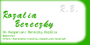 rozalia bereczky business card