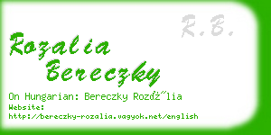 rozalia bereczky business card